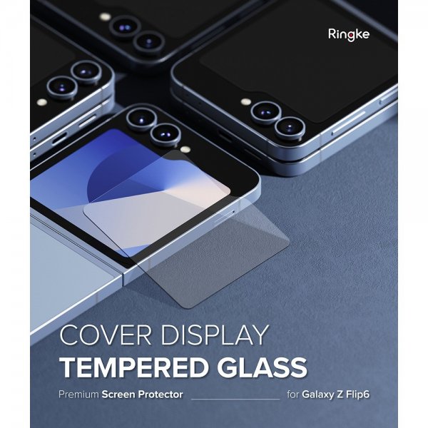 Ringke Samsung Galaxy Z Flip 6/Flip 7 FE Skærmbeskyttelse Cover Display Protector Glass 2-pak