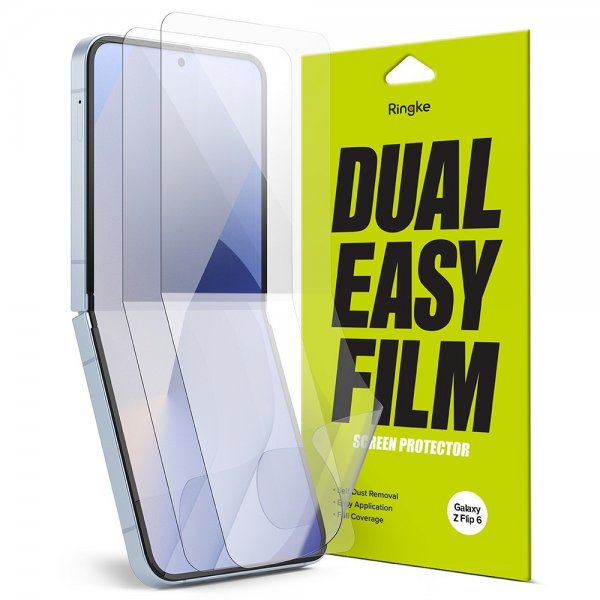 Ringke Samsung Galaxy Z Flip 6/Flip 7 FE Skærmbeskyttelse Dual Easy Film 2-pak