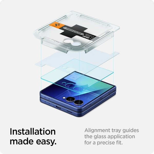 Spigen Samsung Galaxy Z Flip 7 Skærmbeskyttelse GLAS.tR EZ Fit 2-pak