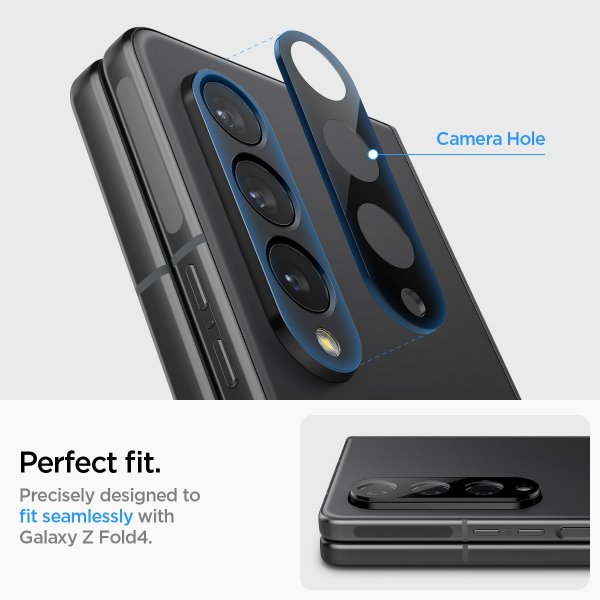 Spigen Samsung Galaxy Z Fold 4 Kamerabeskyttelsesglas.tR Optik 2-pak Sort