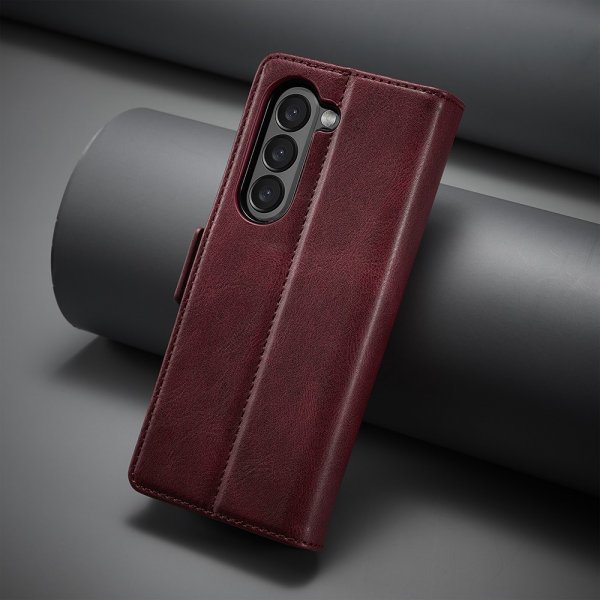 Lc.Imeeke Samsung Galaxy Z Fold 5 Cover med Kortrum Flip Rød