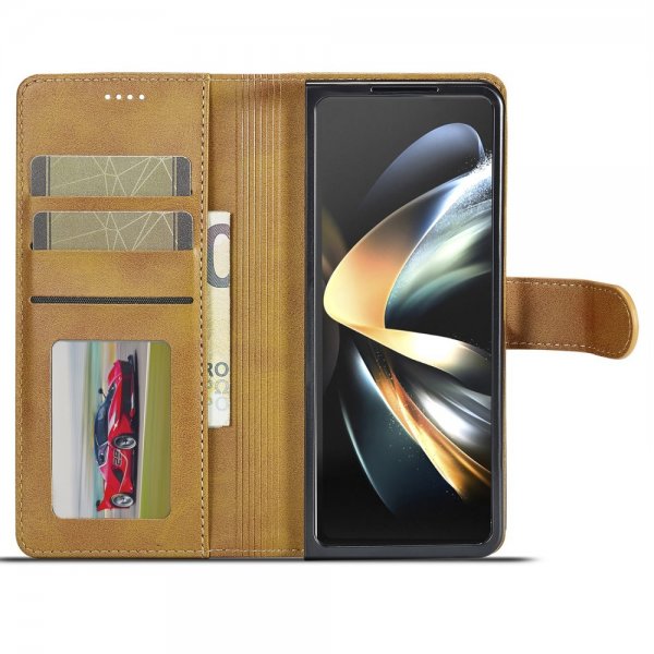 Lc.Imeeke Samsung Galaxy Z Fold 5 Cover med Kortrum Lysebrun