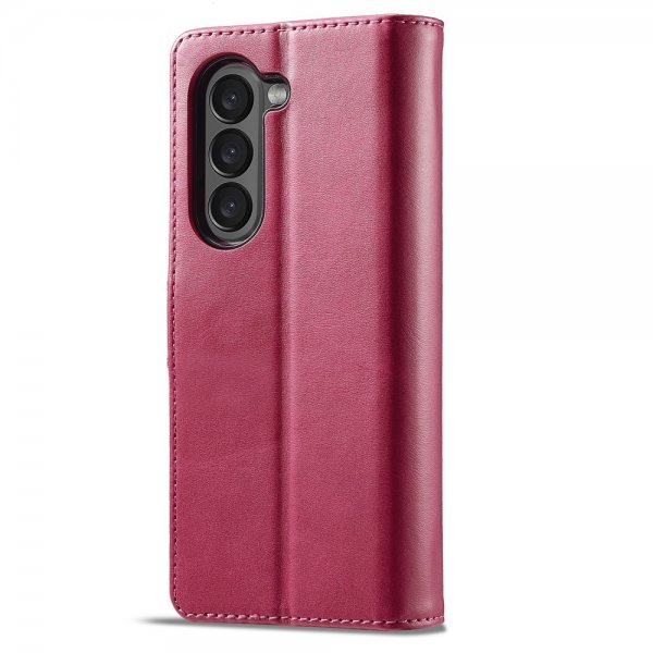 Lc.Imeeke Samsung Galaxy Z Fold 5 Cover med Kortrum Magenta