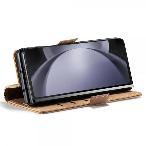 CaseMe Samsung Galaxy Z Fold 5 Cover Retro Flip Brun
