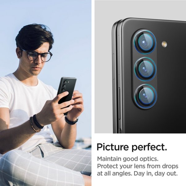 Spigen Samsung Galaxy Z Fold 5 Kamerabeskyttelse GLAS.tR EZ Fit Optik Pro 2-pak Sort
