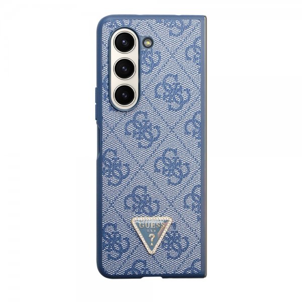 Guess Samsung Galaxy Z Fold 5 Cover 4G Metal Triangle Rhinsten Blå