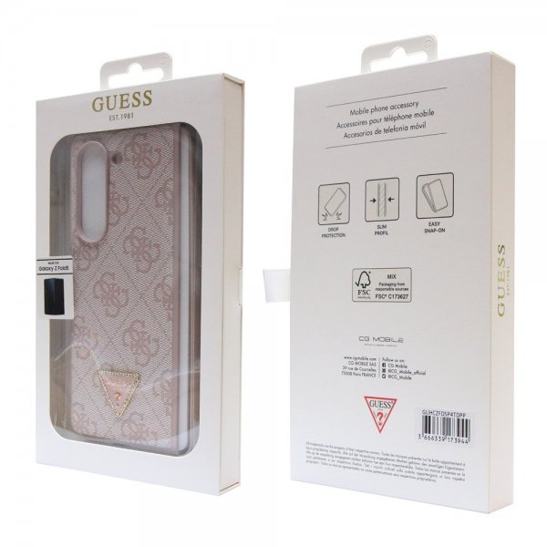 Guess Samsung Galaxy Z Fold 5 Cover 4G Metal Triangle Rhinsten Rosa