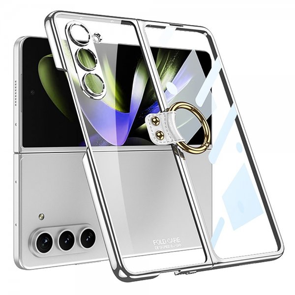 GKK Samsung Galaxy Z Fold 5 Cover Fingerring Sølv