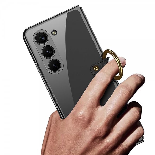 GKK Samsung Galaxy Z Fold 5 Cover Fingerring Gennemsigtig