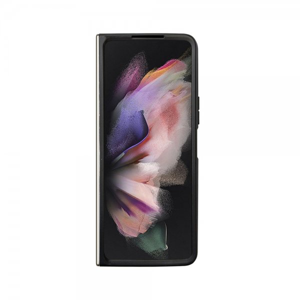 Gues Samsung Galaxy Z Fold 5 Cover Glitter Flakes Metal Logo Sort