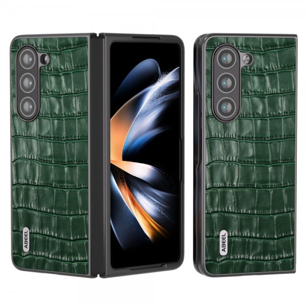 ABEEL Samsung Galaxy Z Fold 5 Cover Krokodilletekstur Grøn