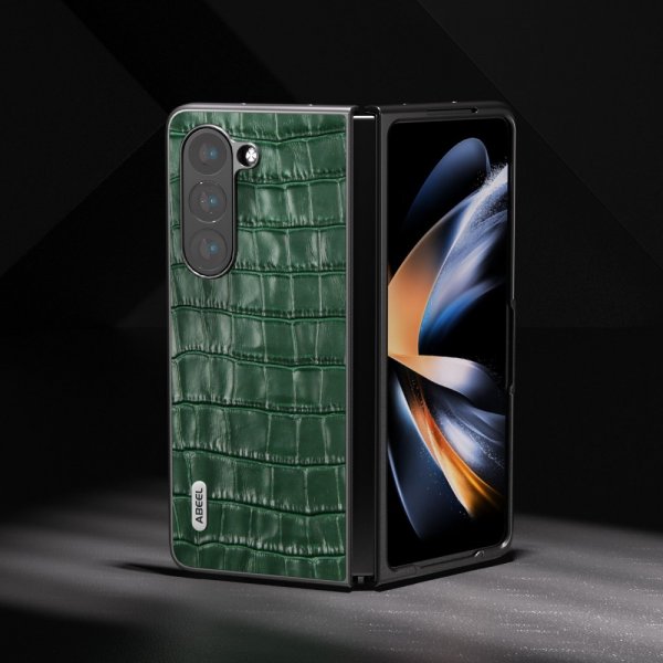 ABEEL Samsung Galaxy Z Fold 5 Cover Krokodilletekstur Grøn
