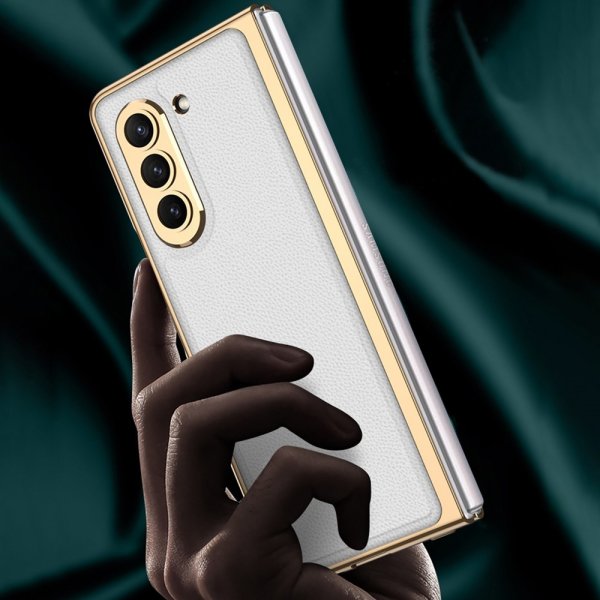 GKK Samsung Galaxy Z Fold 5 Cover Forgyldt Kant Grøn