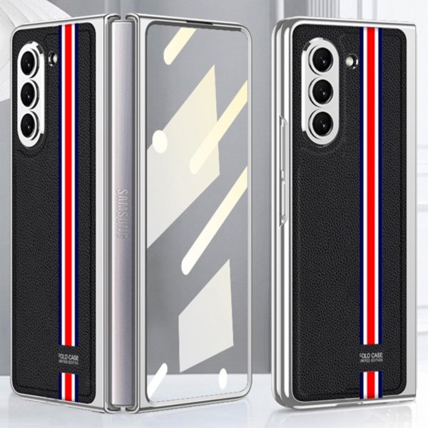 GKK Samsung Galaxy Z Fold 5 Cover Stribet Sort