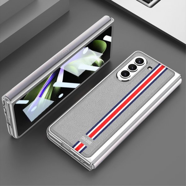 GKK Samsung Galaxy Z Fold 5 Cover Stribet Hvid