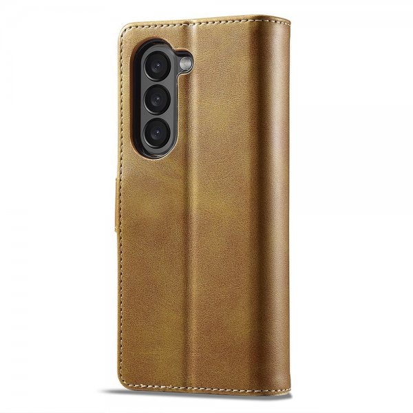 Lc.Imeeke Samsung Galaxy Z Fold 6 Etui med kortlomme og stativfunktion, lysebrun