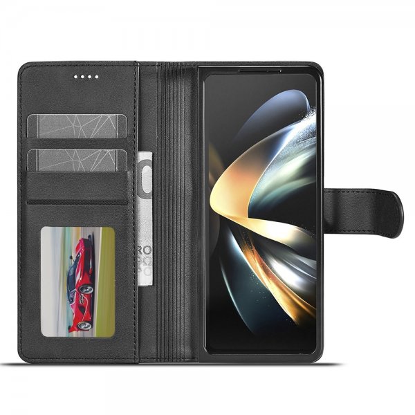 Lc.Imeeke Samsung Galaxy Z Fold 6 Etui med Kortlomme Standerfunktion Sort