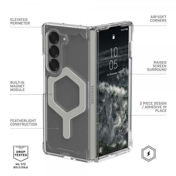 Urban Armor Gear (UAG) Samsung Galaxy Z Fold 6 Cover Plyo Pro MagSafe Ice/Silver