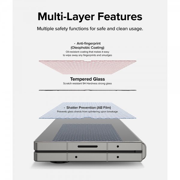 Ringke Samsung Galaxy Z Fold 6 Skærmbeskytter Cover Display Protector Glass 2-pak