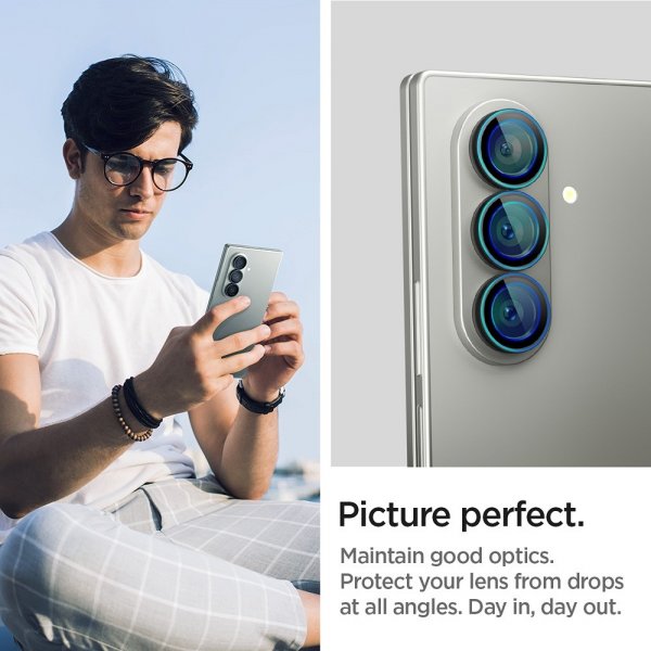 Spigen Samsung Galaxy Z Fold 7 Kamerabeskyttelse GLAS.tR EZ Fit Optik Pro 2-pak Sort