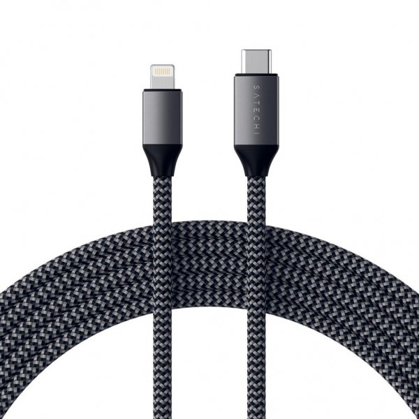 Satechi USB-C til Lightning-kabel 1.8 meter Grå