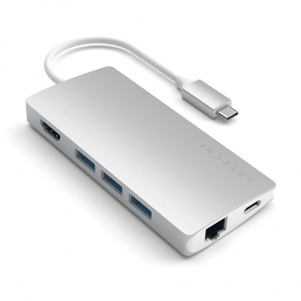 Satechi USB-C Multi-Port Adapter 4K Gigabit Ethernet V2 Sølv