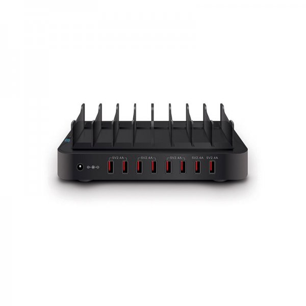 ALOGIC 8-ports USB-ladestation Sort