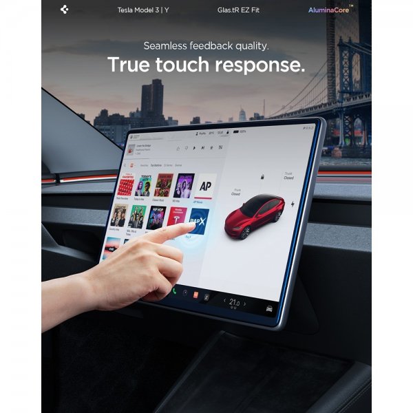 Spigen Skærmbeskyttelse GLAS.tR EZ Fit Tesla Model Y (2025/2026)/Model 3 (2024/2025/2026)