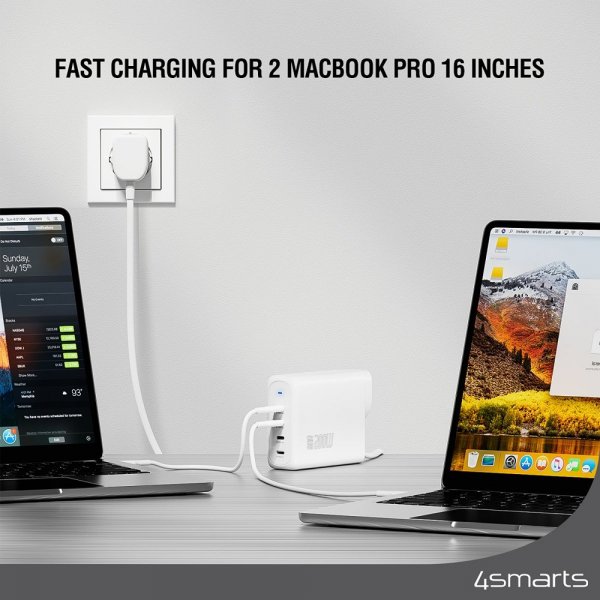 4smarts Skrivebordslader GaN Flex Pro 200W 4 USB-C