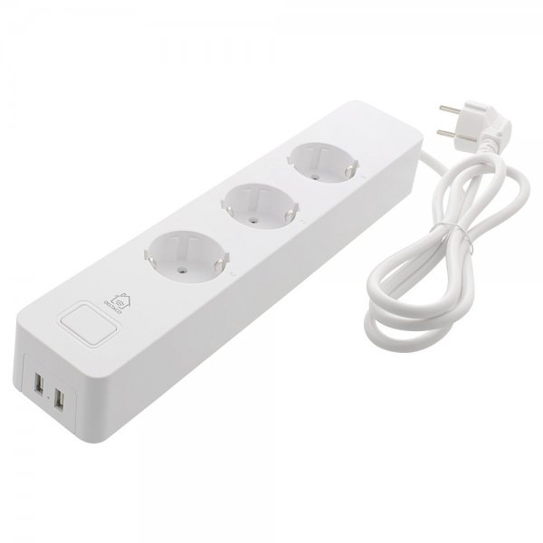 Deltaco Smart Home Smart stikdåse WiFi 3xCEE 7/3 & 2xUSB-A 1.5m