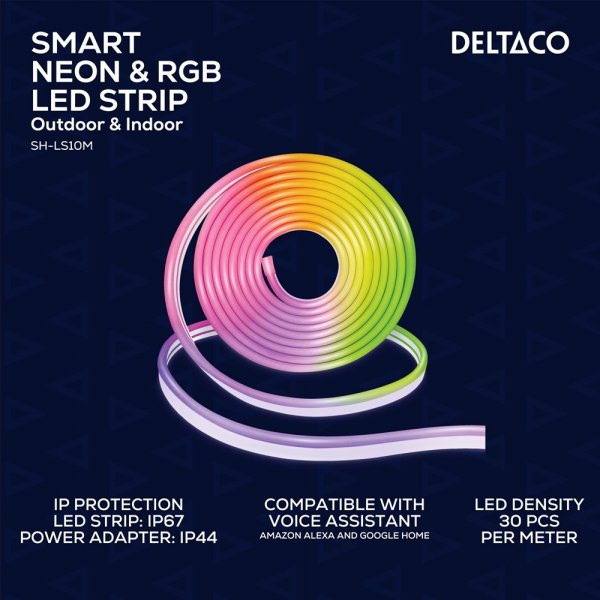 Deltaco Smart Home Smart Neon- og RGB-lyskæde 5m