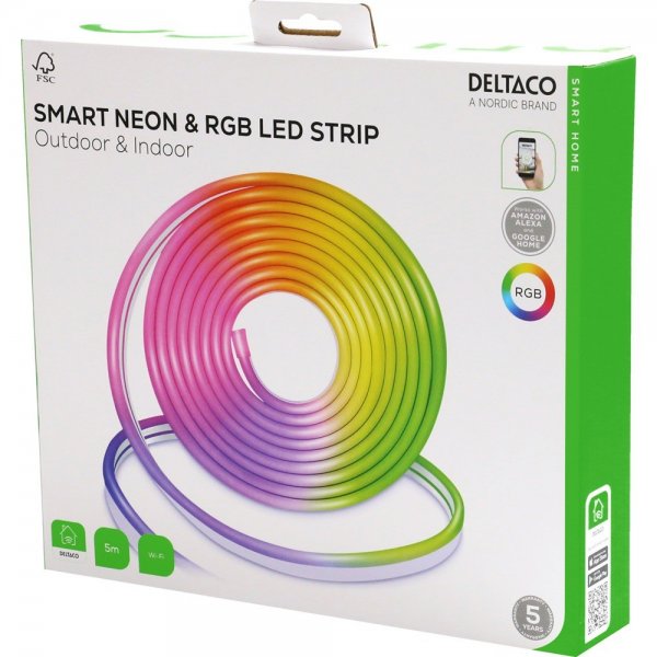 Deltaco Smart Home Smart Neon- og RGB-lyskæde 5m
