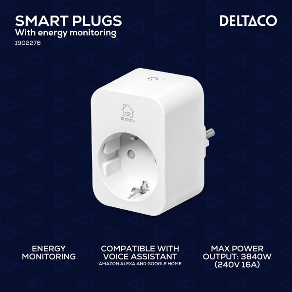 Deltaco Smart Home Smart Plug WiFi 2.4GHz 2-pak