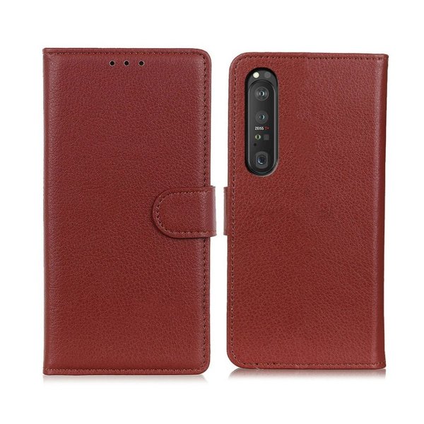 Sony Xperia 1 III Cover med Stativ Brun