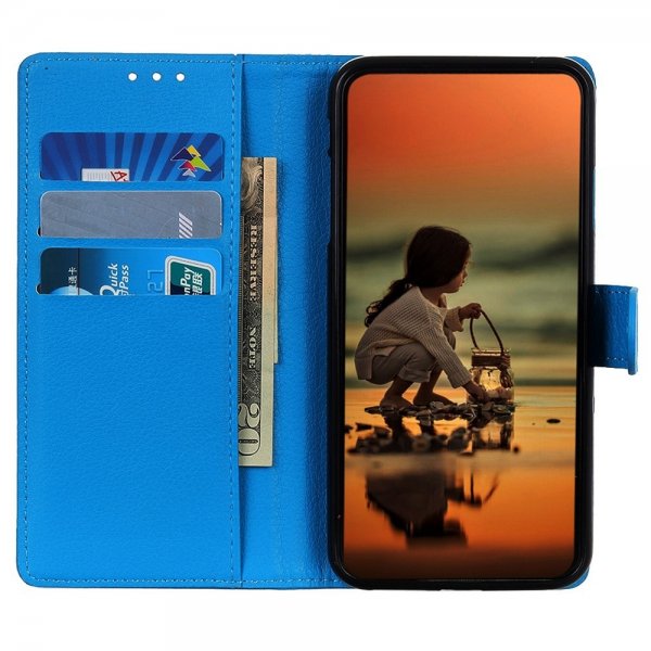 Sony Xperia 1 V Cover Litchi Blå