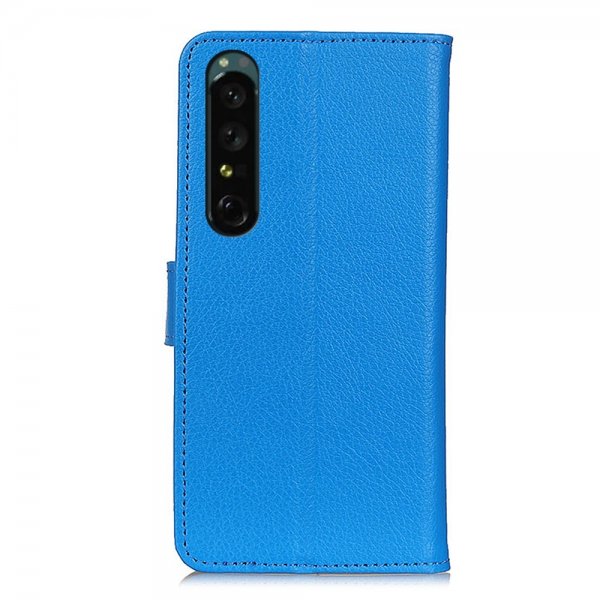 Sony Xperia 1 V Cover Litchi Blå