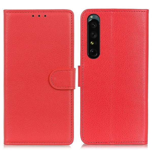 Sony Xperia 1 V Cover Litchi Rød