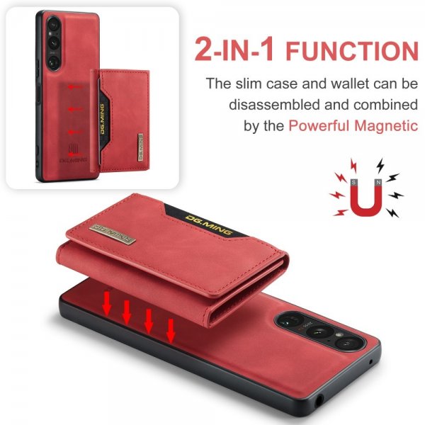 Dg.Ming Sony Xperia 1 V Cover M2 Series Aftagelig Kortholder Rød