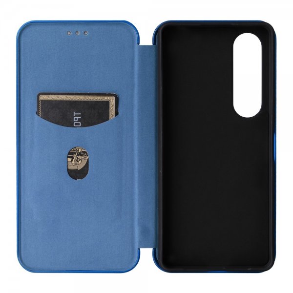 Sony Xperia 1 VI Etui Kulfibertekstur Blå