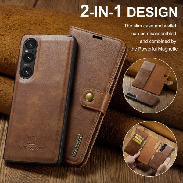 Dg.Ming Sony Xperia 1 VI Etui med aftageligt cover Brun