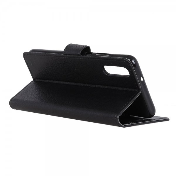 Sony Xperia 10 II Etui Litchi Sort