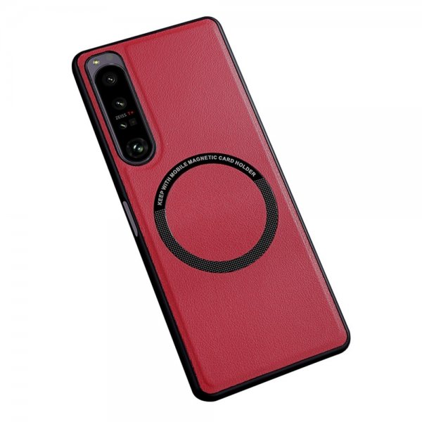 Sony Xperia 10 V Cover Kunstlæder MagSafe Rød