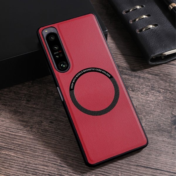 Sony Xperia 10 V Cover Kunstlæder MagSafe Rød