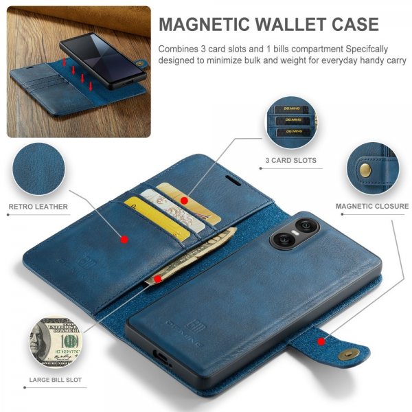 Dg.Ming Sony Xperia 10 VI Cover med Aftageligt Cover Blå