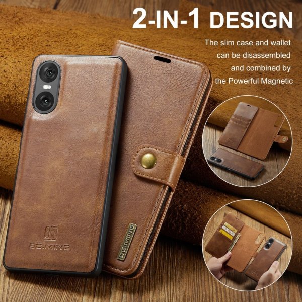 Dg.Ming Sony Xperia 10 VI Cover med Aftageligt Cover Brun