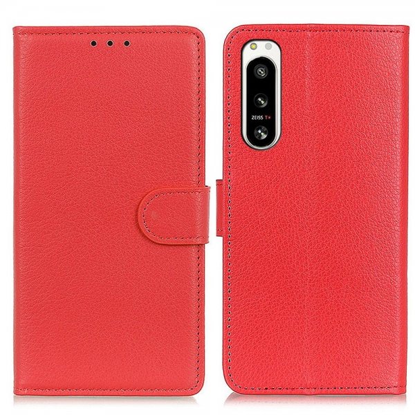 Sony Xperia 5 IV Etui Litchi Rød