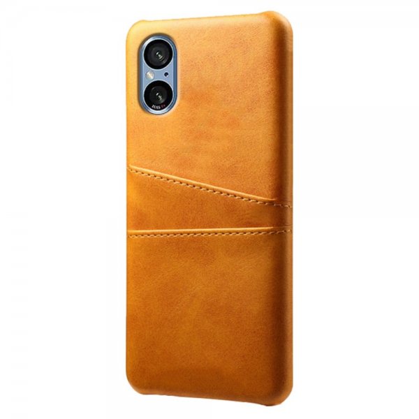 Sony Xperia 5 V Cover med to kortlommer Lysebrun