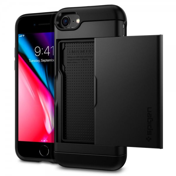 Spigen iPhone 7/8/SE Cover Slim Armor CS Sort