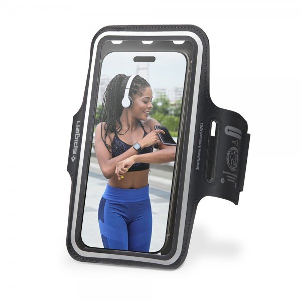 Spigen Sportsarmbånd Dynamic Shield A703 Mobilholder Sort