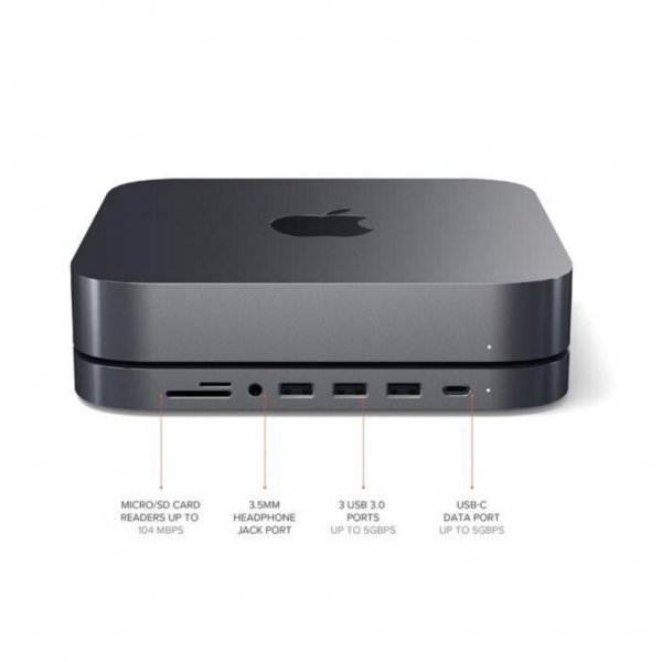 Satechi Type-C Aluminium Stand & Hub til Mac Mini Space Gray